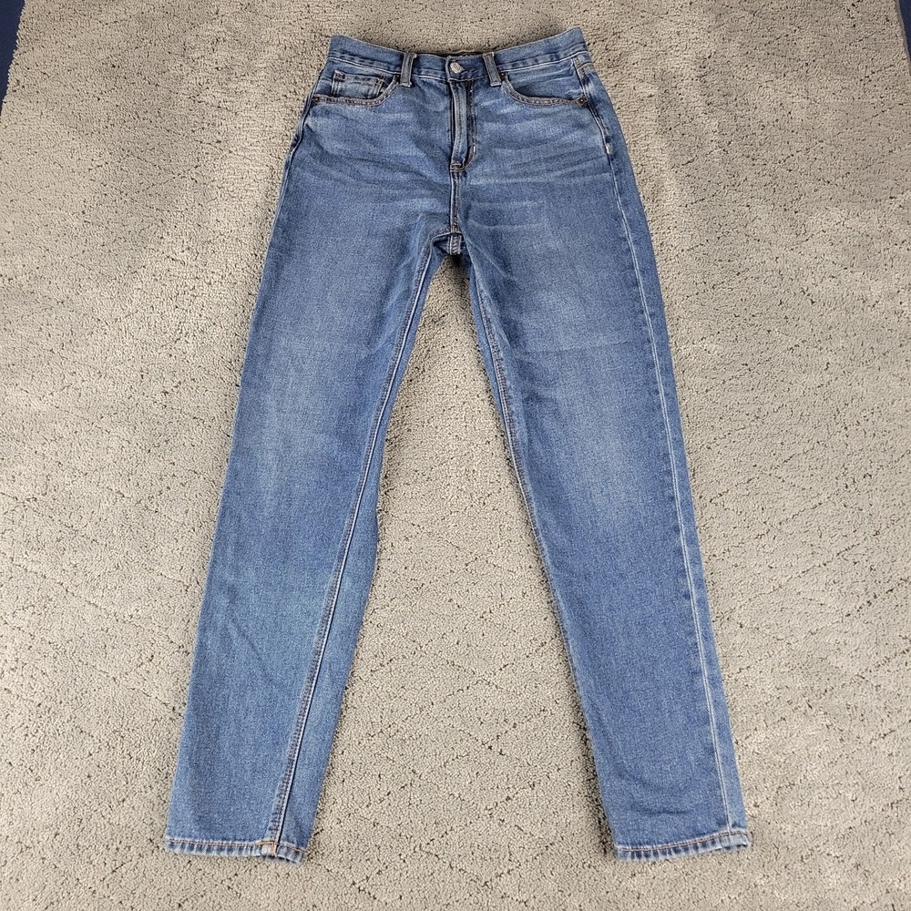 American Eagle Jeans Womens 0 Blue Mom Jean High Rise Whisker Tapered Denim